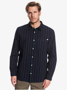 Quiksilver Mens S GRACEFUL WAVE LONG SLEEVE Casual Shirts New - Navy Rrp $85.99 - Picture 1 of 8