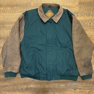 VTG 90s Gear For Sports Denim Varsity Jacket Mens Medium Cotton Canvas EUC - Image 1 of 4