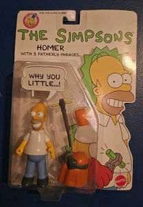 Mattel Vintage 1990 The Simpsons Homer With 5 Fatherly Phrases Action Figure New - Picture 1 of 4