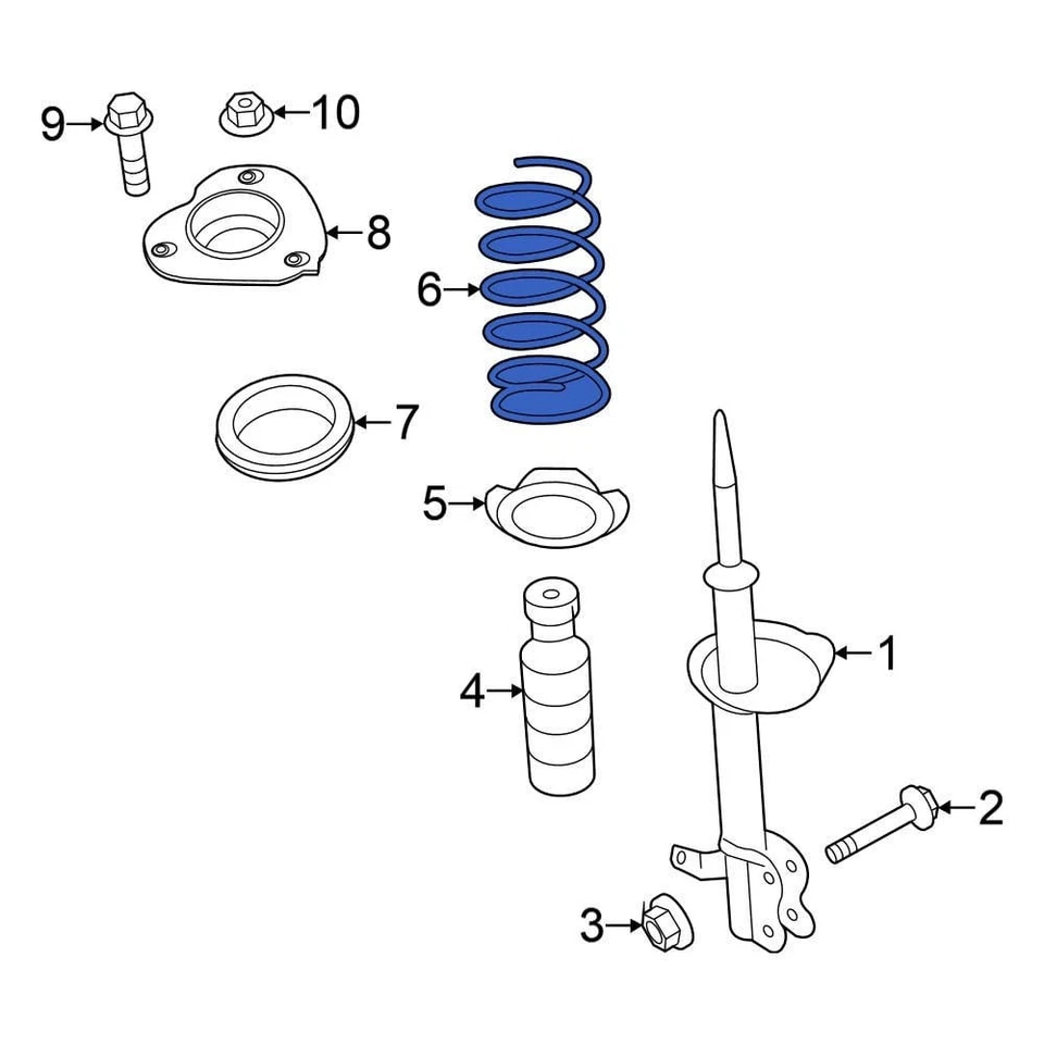 For Nissan Altima 2016-2018 Nissan 540109HS0B Front Coil Spring Foto 1 de 1