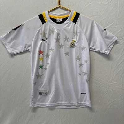Puma Ghana National Team Soccer Jersey White Stars Football Shirt Youth XL - Image 1 of 4