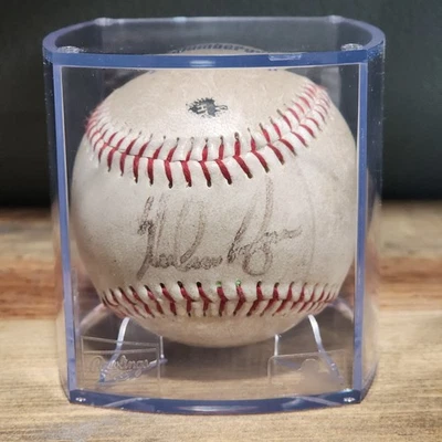 Nolan Ryan Autographed Schlumberger Corporate Logo Baseball with Display Case - Image 1 of 4