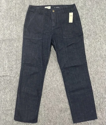 NWT Pilcro Anthropologie Dark Wash Utility Jeans Patch Pockets Women's - Size 27 - Image 1 of 4