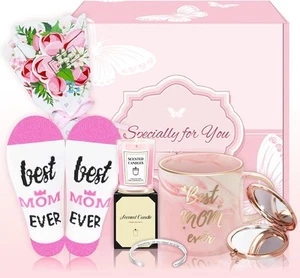 Mothers Day Gifts for Mom, 7 PCS Gift Basket, Best Large, Pink  - Picture 1 of 7