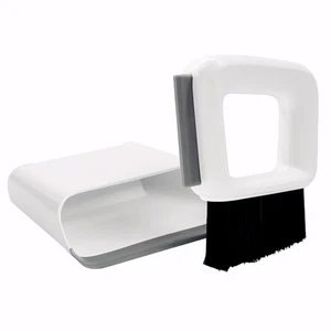 Compact Dustpan and Broom Set with Scrubber TPR Handle ABS Nylon Design Space... - Picture 1 of 8