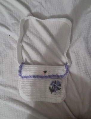 Handmade Crochet Messenger Bag - Image 1 of 2