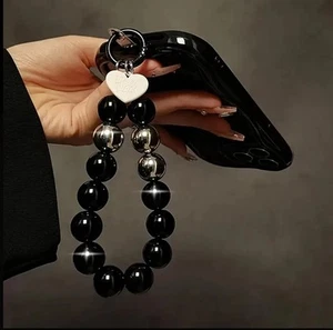 Bracelet breloque téléphone perlé avec perles lanière bracelet porte-clés pendentif - Photo 1 sur 5