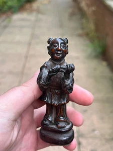 Chinese Antique Carved Wood Wooden Figure 18th Century Ming Dynasty Rootwood - Picture 1 of 12