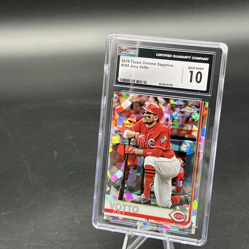 2019 Topps Chrome Sapphire Edition Joey Votto, #284, Sapphire CGC Gem Mint 10 - Image 1 of 3