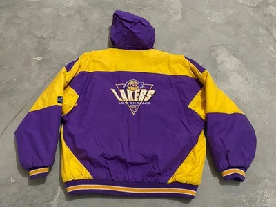 Vintage 90s Logo 7 Los Angeles Lakers Puffer Jacket Mens M NBA Basketball - Image 1 of 4