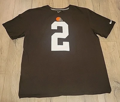 耐克 Swoosh NFL 克利夫兰布朗队 Johnny Manziel T 恤 XL 棕色 — 第 1/4 张图片