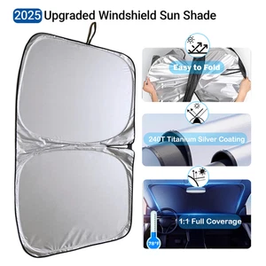 57" Front Windshield Sun Shade Foldable for Cars Trucks SUV 1:1 Full Coverage - Picture 1 of 5