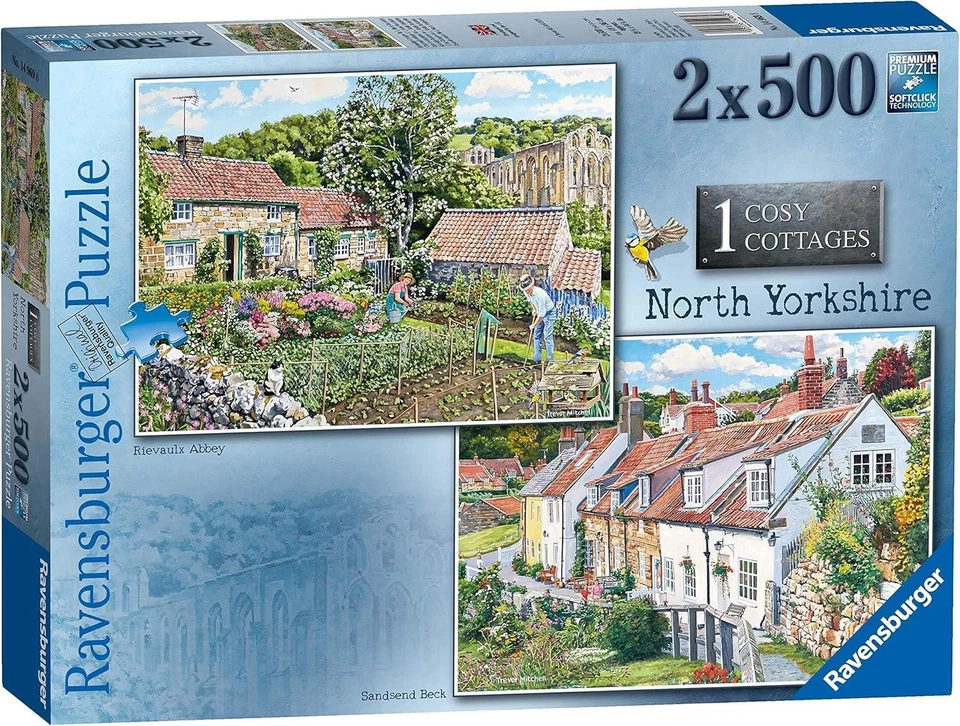 Cosy Cottage 2 x 500pc Puzzles Ravensburger North Yorkshire Cottage Puzzles - Image 1 of 4