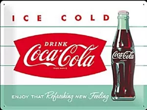 Botella de Hielo Frío Coca Cola Grande Letrero de Metal en Reposo 400mm x 300mm (na) - Imagen 1 de 1