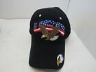 Sara Headwear USA Eagle Embroidered  Adjustable Black Hat Cap Adult 