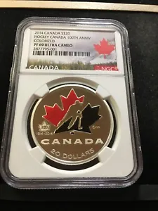 2014  Hockey Canada, 100th Anniversary  NGC Graded Silver $20**PF-69 UC** - Picture 1 of 7