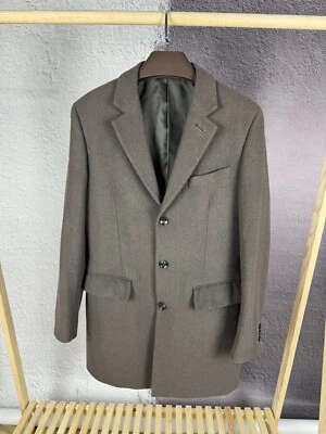 CHEVIGNON Coat Men's LARGE Wool Blend Mid Length Brown Grey - Image 1 of 4