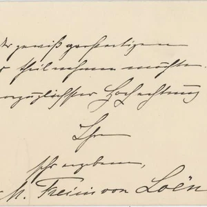 Antwort Freiin von Loën Ludwig Leichner Enthüllung Richard Wagner Denkmal 1903 - Bild 1 von 3
