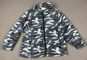 Boys Columbia Camo Fleece Jacket Size XXS 4-5 4 5 Blue Pockets Full Zip - Picture 1 of 8