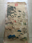 Chinese Old Scroll Langshining Hongli View and Admire Painting Rice