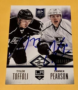 Tyler Toffoli Tanner Pearson SIGNED 2012-13 Panini Dual RC Card R-LAK Auto Kings - Picture 1 of 2