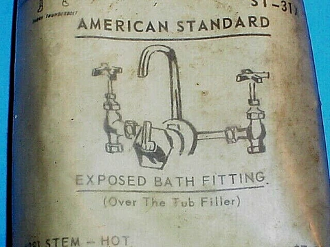 AMERICAN STANDARD ANTIQUE STANDING BATHTUB FILLER STEMS NOS Cover