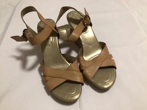 Bandolino Sandals Womens 11 M Ninette Strappy Slingback Wedge Heels pre owned - Picture 1 of 7
