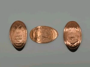 Juego de 3 centavos de cobre prensados alargados Skull Island S. YARMOUTH, MA MASSACHUSETTS  - Imagen 1 de 2