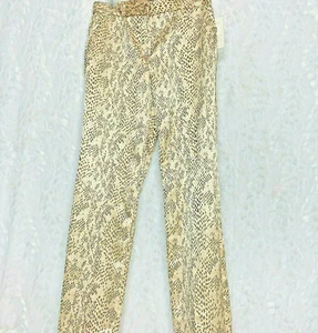 NWT Jaclyn Smith Collection Gold Snakeskin Size 6 Pants Beltloops Slacks Holiday - Picture 1 of 6