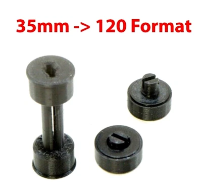 Kit adaptador de carrete de película de cámara de formato medio de 35 mm a 120 impreso en 3D Foto 1 de 4