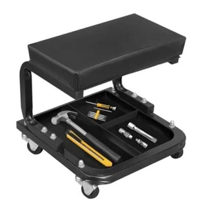 ATR6300B Rolling Creeper Garage/Shop Seat: Padded Mechanic Stool with Black - Picture 1 of 8