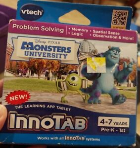 Monsters University Innotab Educational Game Cartridge Vtech Disney Pixar New