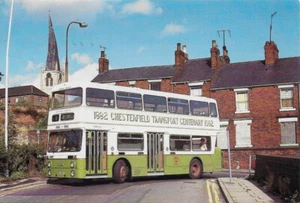 Postal de autobús Chesterfield Daimler Fleetline 147 transporte centenario 1982 cancelar - Imagen 1 de 2