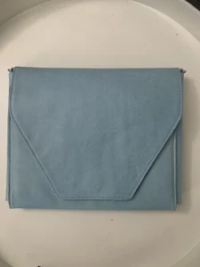 Unique Soft Leather Tablet or Sketchpad Portfolio Fits 9"x7" Blue Made in USA - Picture 1 of 6