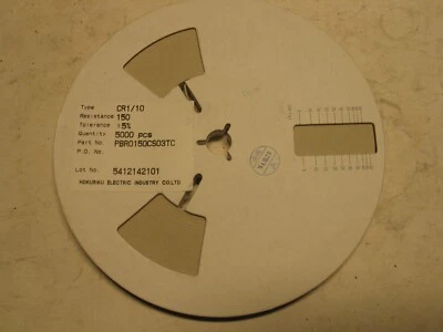 CARRETE HOKURIKU PB0150CS03TC 5000 PIEZAS RESISTENCIA SMD 150 OHM 1/10W 5% 0805 A1085 NUEVO EN CAJA Foto 1 de 2