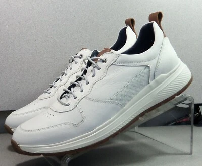 594568 SP50 MEN'S SHOES SIZE 9 M WHITE LEATHER LACE UP JOHNSTON & MURPHY - Image 1 of 4