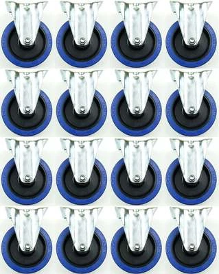 16 St. 125 mm SL Rollen Bockrollen Laufrollen Transportrollen Blue Wheels Wheel - Bild 1 von 4