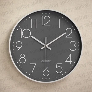 12" Wall Clock Silent Non Ticking Clock for Living Room Bedroom Kitchen Office - Picture 1 of 22