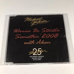 Michael Jackson Wanna Be Startin Somethin 2008 With Akon CD Single Slimline Case - Picture 1 of 6