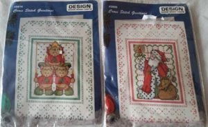 Cross Stitch Greetings Design Works Santa, Bears #5806, 5816 ~ New Christmas - Bild 1 von 2