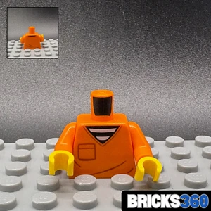 Lego New Minifig Orange Criminal Torso Prison Jumpsuit Police Jail Bandit - Picture 1 of 4