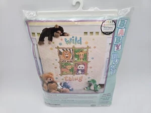 Dimensions Wild Thing Quilt Baby Animal Stamped Cross Stitch Kit Cute Nursery - Picture 1 of 6