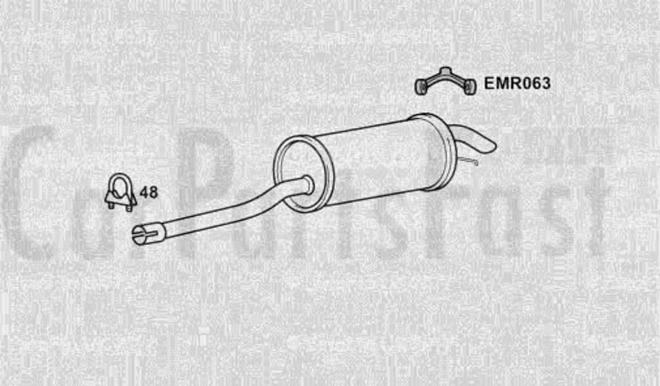 EXAU6152 rear right muffler Audi A6 2.5 diesel sedan 04/1998 to 11/1999 - Image 1 of 1