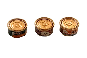 Casa de muñecas miniatura escala 1/12 3 latas de comida para mascotas con tapa extraíble SK080 - Imagen 1 de 2