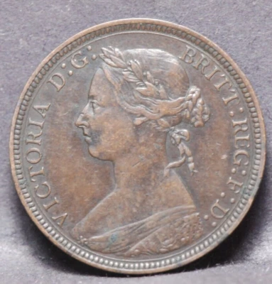 Great Britain 1884 1/2 Penny, KM754, Very Fine,  5-21* - Image 1 of 2