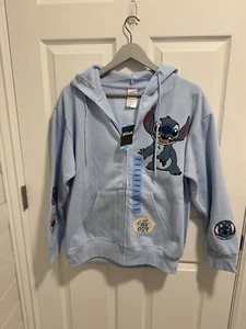 Disney Stitch Women's Soft Full Zip Long Sleeve Hoodie L Large - Picture 1 of 10