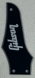 Black 3-Ply For Fit Gibson Firebird Truss Rod Cover White logo Guitar Pickguard - Picture 1 of 5