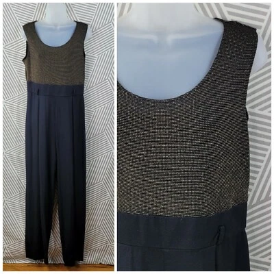 Mono Vintage Años 90 Talla Mediana Mameluco Mono Negocios Carrera Noche Brillo Foto 1 de 4