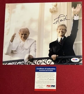 FOTO AUTÓGRAFA FIRMADA POR JIMMY CARTER PSA AUTENTICADA PRESIDENTE PAPA CERTIFICADO DE AUTENTICIDAD - Imagen 1 de 1
