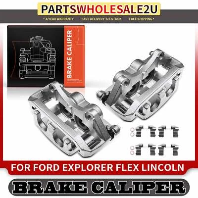 2x Pinzas de freno delanteras izquierda y derecha para Ford Explorer Lincoln MKT con soporte Foto 1 de 4